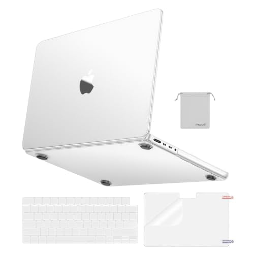 MOSISO Compatible with MacBook Pro 14 inch Case M5 M4 M3 M2 M1 2026-2021 | 4 in 1 Kit Fingerprint & Scratch & Crack Resistant Exact-Fit Ultra-Thin Hard Shell Protective Matte Cover, Matte Clear - color: Matte Clear
