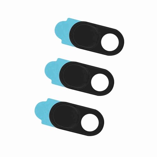 3-Pack Metal Webcam Cover Stickers fit for Smartphones Tablets Laptops Matte Sliding Camera Protector Lens Blocker Secure Guard Thin Reusable - color: Black