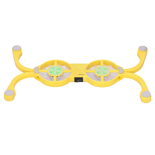 HERCHR Laptop Cooler Cooling Pad, Folding USB Laptop Cooling Pad Double Fans 500RPM-2500RPM Low Noise for Notebook(Yellow)