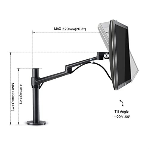 Monitor Stand Monitor and Laptop Mount, Gas Spring Monitor Stand Fit Two 17-32" Flat Curved Screens and 12-17" Laptop with C Clamp, Grommet Mounting Base Tv Stands