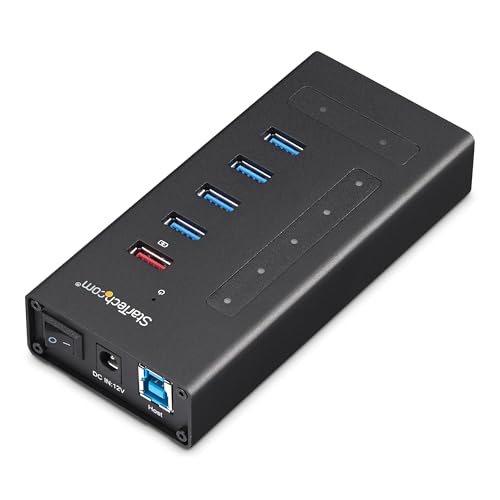 StarTech.com 7 Port USB C Hub - USB Type-C to 2x USB-C/5x USB-A - Commercial Metal USB 3.0 - SuperSpeed USB 3.0 (5Gbps) - BC 1.2 Fast Charge - 5 x usb-a, 2 x usb-c (HB30C5A2CST) - size: 1" x 2.4" x 6.3", style: Boom microphone stand with a telescoping boo