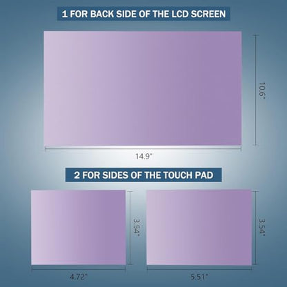 Laptop Skin Sticker Decal 15-15.6 Inches, Universal Reusable Vinyl Sticker for 12.1 13 13.3 14 15.4 Inches Netbook/Notebook PC, Waterproof & Scratch-Resistant (Purple - Gradient) - color: Purple - Gradient