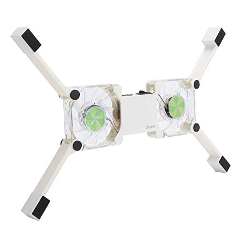 USB Cooling Pad, Laptop Cooling Stand with Fans and LED Blue Light, Simple Design, Safe Power Supply, Wide Application, Anti Skid Mount, Foldable Cooler (White) - color: White