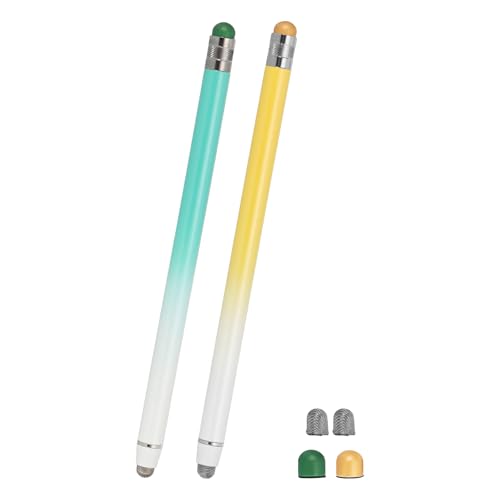 PATIKIL 2 Pcs Stylus Pens for Touch Screens, 2 in 1 High Sensitivity Universal Pen Capacitive Stylus for Phone Tablets Laptop Touch Screen Devices, Green Yellow - color: Green Yellow