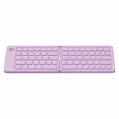 Veout Foldable Bluetooth Keyboard, Ultra-Thin Portable Wireless Keyboard, Lightweight for Laptop, iPad, iPhone, Android, Windows, Mac - color: Keyboard-Violet