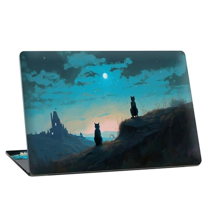 Universal Laptop Skin Sticker with 2 Wrist Pad Skins, Waterproof Scratch Resistant Vinyl Laptop Cover Decal, Cut to Fit for 11–15.6 Inch MacBook HP Dell Lenovo, Cats Watch Stars - color: Cats Watch Stars