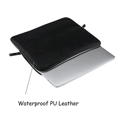 MOSISO Laptop Sleeve Bag 16 inch PU Leather Padded Bag Waterproof Case | Compatible with MacBook Air 15 inch 2026-2023 M5 M4 M3 M2/Pro 16 inch 2026-2019 M5 M4 M3 M2 M1,15-15.6 inch Notebook, Black - color: Black, size: 16 inch