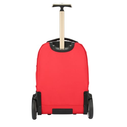 Rolling Laptop Bag with Quiet Wheel for 15.6 Inch Laptop,Roller Bag, Silent Backpack with Wheels, 6 Inch Large Wheeled Computer Bag, T5- Black/Red - color: T5- Black/Red