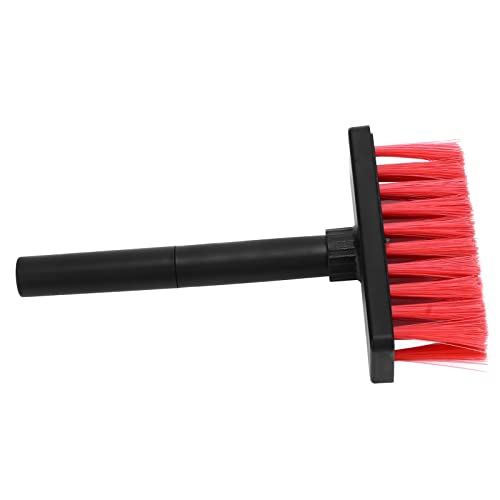Aramox Keyboard Brush Plastic Cleaning Brush Pen 5 in 1 Double Head Design with Metal Nib Flocked Sponge 3 Row for Headphones Keycaps Laptop Tablet Camera Users (Black Red) - color: Black Red