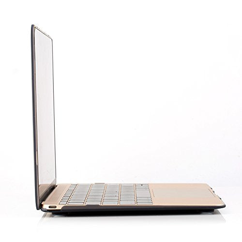 RUBAN Hard Shell Protective Case Compatible with MacBook 12 Inch A1534, Slim Snap On Cover (Black) - color: Black