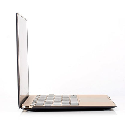 RUBAN Hard Shell Protective Case Compatible with MacBook 12 Inch A1534, Slim Snap On Cover (Black) - color: Black