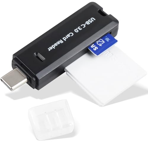 Micro SD Card Reader, 5Gbps 2-in-1 USB C Memory Card Reader for Digital Camera, SD Card Viewer with Dual Slot for SD, SDHC, SDXC, Micro SD, MicroSDHC, Micro SDXC, MMC, RS-MMC, TF Card (Black) - color: USB-C 3.0 Black