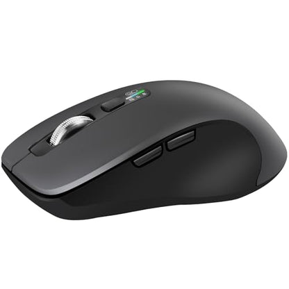 CITLLA Wireless Bluetooth Mouse (USB + BT1 + BT2), Full Size Mouse, 4-Way Scrolling, Multi-Device Silent for Computer, Laptop, iPad, MacBook (Grey) - color: Grey