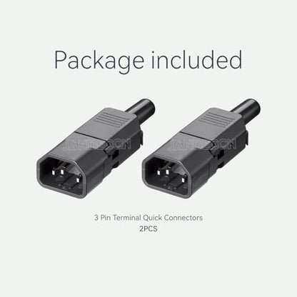 2Pack 3 Pin Terminal Quick Connectors, 10A 250V IEC320 C14 Male Inline Power Plug Adapter Socket Connector - style: C14 Male