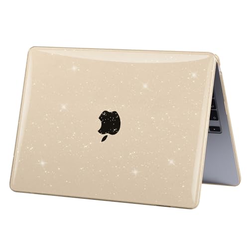 EooCoo Case for MacBook Air 15 inch M5 M4 M3 M2 2026-2023,Sparkly Starlight | Easy to Install, Sturdy, Plastic Hard Shell Case & Keyboard Cover & Screen Protector, Model: A3448 A3241 A3114 A2941 - color: Sparkly Starlight