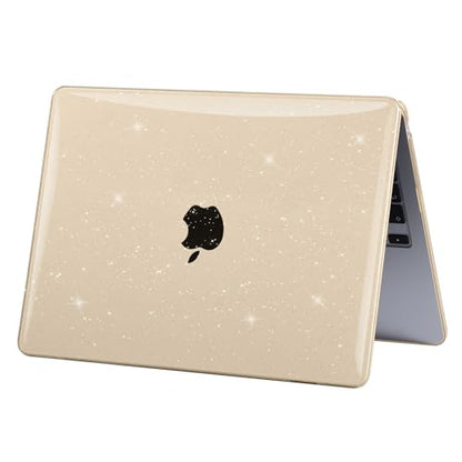EooCoo Case for MacBook Air 15 inch M5 M4 M3 M2 2026-2023,Sparkly Starlight | Easy to Install, Sturdy, Plastic Hard Shell Case & Keyboard Cover & Screen Protector, Model: A3448 A3241 A3114 A2941 - color: Sparkly Starlight