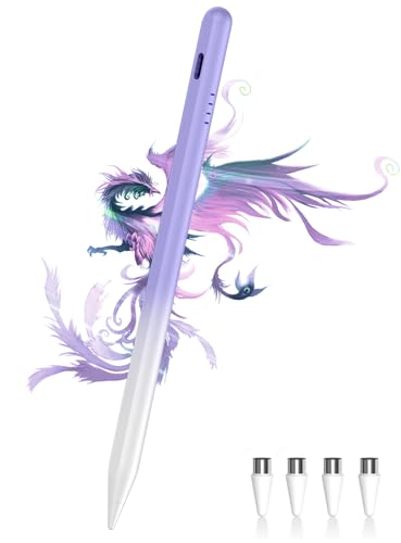 Stylus Pen for Android, A11+/A9+ Pencil Power-Display Android Tablet Pen 4 POM Tip Rechargeable Stylus Pen for iPhone 6-17, Samsung Tab A11-A7 and Other Smartphone and Tablet Devices-Purple Gradient - color: Gradient Purple