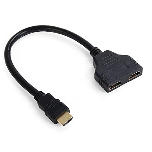 JSER HDMI Male to 2 HDMI Female 1 in 2 Out Splitter Cable Adapter Converter Single Male to Dual Female Y Switch Extension HDTV Cord - style: HDMI to HDMI+HDMI