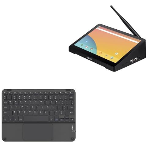 BoxWave Keyboard Compatible with PiPO X8RK - SlimKeys Bluetooth Keyboard with Trackpad, Portable Slim TouchPad - Jet Black