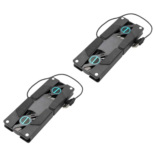 NUOBESTY 2PCS Laptop Cooling Pad Dual Fan USB Powered Quiet Laptop Cooler Stand with Slip Design for Heat Reduction and Compact Storage