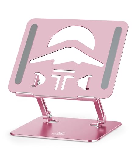 Z-Shaped Laptop Stand for Desk Fits 10"-16" Notebook, Puce Pink | Adjustable Ergonomic Riser With Portable Folding Design for Comfortable Desk Work, Fit for MacBook, Dell, Acer and HP Laptops - color: Puce Pink