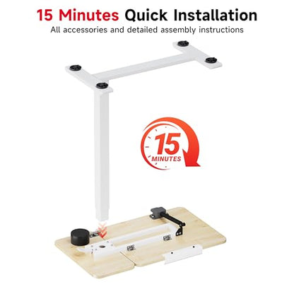 Okin Overbed Bedside Table with Wheels, Adjustable Medical Tilt Top Hospital Bed Table Over The Bed, Rolling Desk Mobile Standing Desk for Hospital Home Use (Maple) - color: Maple