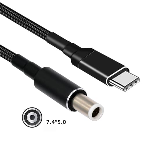 USB-C 100W 20V Input to DC 7.4 * 5.0mm PD Power 65W Output Charge Cable Support QC PD Type-C for Laptop (1.8m) - style: 7.4x5.0mm DE