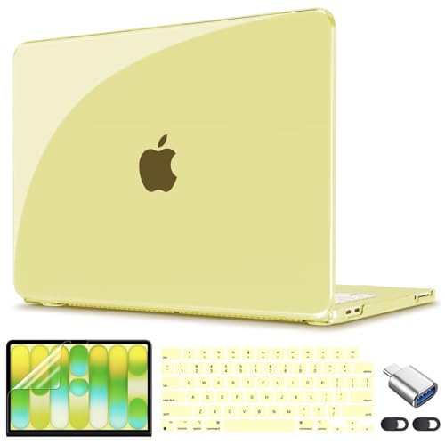 CISSOOK for MacBook Neo 13 inch Case A3404 Crystal Citrus Release 2026 | 5in1 Set Hard Shell Case, A18 Pro Chip, Keyboard Cover, Screen Protector, Scratch Resistant, Ultra-Thin, for Office & Travel - color: Crystal Citrus