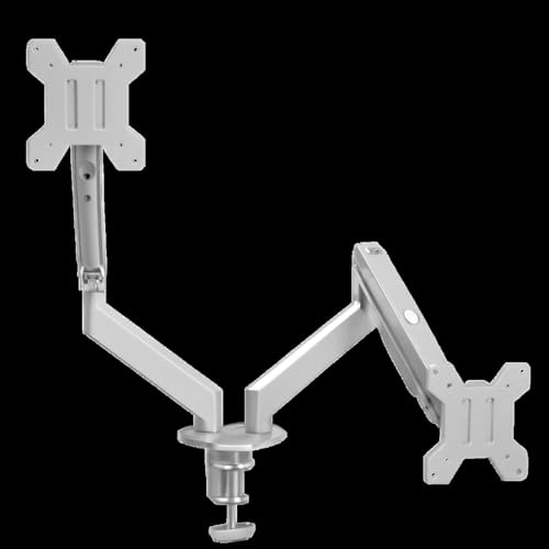 Aeons Dual Monitor Stand up to 32 inches Screen, Load-Bearing Max 22 lbs Each Gas Spring Pneumatic Arm, Adjustable Dual Monitor Mount, Max VESA 100x100mm, White - style: Dual Gas Arm, White
