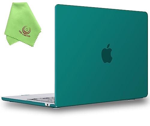 UESWILL Compatible with MacBook Air 13 inch M5 M4 M3 M2 Case 2022-2026 Model A3449 A3240 A3113 A2681, Matte Hard Shell Case Cover for MacBook Air 13.6 + Microfiber Cloth, Peacock Green - color: Peacock Green, size: MacBook Air 13" (M2 M3 M4 M5)