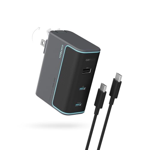 CUKTECH 100W GaN USB C Fast Charger, 3-Port Wall Charger, Compact Fast Charging Block, Foldable Power Adapter for MacBook Pro/Air, iPhone 17/16/15, Galaxy S24, Pixel, Steam Deck, with 240W Cable - color: Black