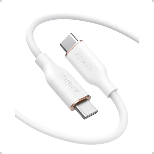 Anker USB C Cable, 240W Type C Fast Charging Cord (1-Pack, 6 ft, White) | USB 2.0 for iPhone 17 / 16 / 15 Series, MacBook Pro 2020, and More - color: White, size: 6FT