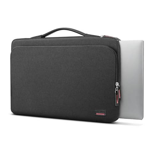 15.6 Inch Laptop Sleeve Carrying Case with Large Accessory Pocket | Protective Laptop bag for 15-15.6 inch Dell, acer, HP, Lenovo, ASUS Notebook Ultrabook, Water Resistant for Travel, Black