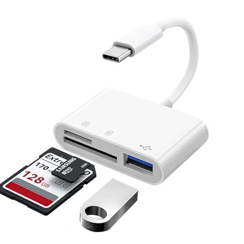USB C SD Card Reader | iPhone 15 16, iPad, Mac - size: 3Slots