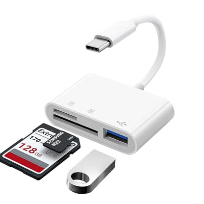 USB C SD Card Reader | iPhone 15 16, iPad, Mac - size: 3Slots