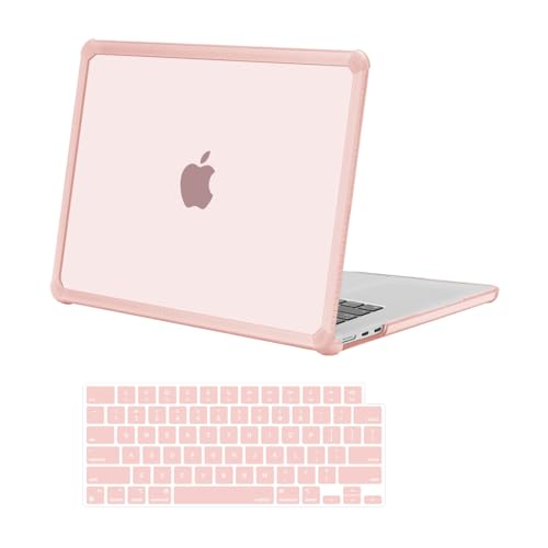 MOSISO Compatible with MacBook Air 15 inch Case M5 2026 M4 M3 M2 2025-2023 | A3448 A3241 A3114 A2941,Anti-Cracking,Heavy Duty Shock-Absorbing Hard Shell Case with TPU Bumper&Keyboard Cover, Pink - color: Pink