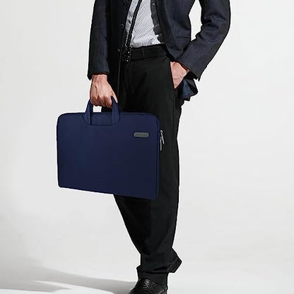Arvok 17 17.3 Inch Water-Resistant Canvas Fabric Laptop Sleeve with Handle&Zipper Pocket/Notebook Computer Case/Ultrabook Carrying Bag for HP/Dell/A sus/Acer/Samsung, Black - color: Dark Blue, size: 17 inch