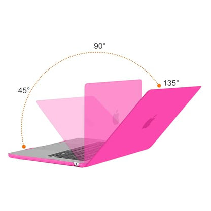 MOSISO Compatible with MacBook Air 15 inch Case M5 2026 M4 M3 M2 2025-2023 | A3448 A3241 A3114 A2941, Scratch-Resistant Protective Hard Shell Case&Keyboard Cover&ScreenFilm&Pouch, Bright Rose - color: Bright Rose