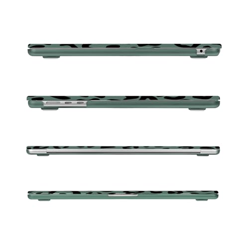 MOSISO Compatible with MacBook Air 15 inch Case M5 M4 M3 M2, Green | Protective Leopard Grain Hard Shell&Keyboard Cover&Screen Protector for MacBook Air 15.3 inch A3241 A3114 A2941 2026-2023 - color: Green