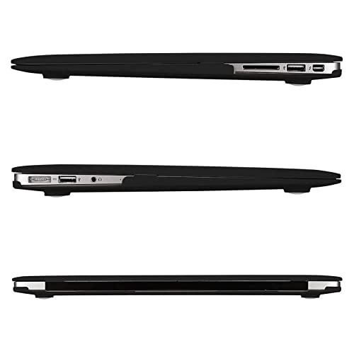MOSISO Case Compatible with MacBook Air 13 inch A1369 A1466, Black | Plastic Hard Shell & Keyboard Cover & Screen Protector Compatible with MacBook Air 13 (Older Version 2010 - end 2017) - color: Black