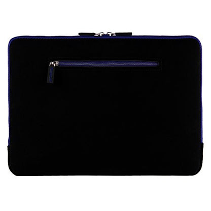 SumacLife Micro Suede Carrying Sleeve with Rear Pocket for 13-13.3 Inches Laptops (SLMSuede13BBLU) - color: Black/blue