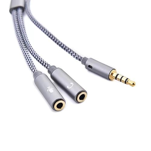 3.5mm Sound Adapter Y Splitter 3.5mm Cable Headsets 2 Female To 1 Male For Laptop Phone Earphone Headphone Microphone - color: Black