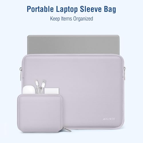 MOSISO Laptop Case 13.3 inch, 13-13.3 inch Laptop Sleeve with Small Case | Compatible with MacBook Air/Pro 13/Pro 14 M5 M4 M3 M2 M1, HP Dell ASUS Lenovo, Neoprene Computer Sleeve Bag, Dusty Lilac - color: Dusty Lilac, size: 13.3 inch