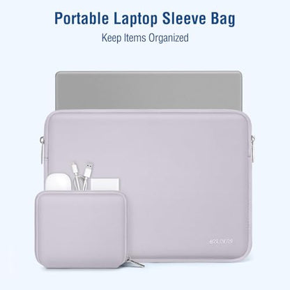 MOSISO Laptop Case 13.3 inch, 13-13.3 inch Laptop Sleeve with Small Case | Compatible with MacBook Air/Pro 13/Pro 14 M5 M4 M3 M2 M1, HP Dell ASUS Lenovo, Neoprene Computer Sleeve Bag, Dusty Lilac - color: Dusty Lilac, size: 13.3 inch
