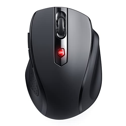 HOTWEEMS Wireless Mouse Bluetooth, Ergonomic Computer Mouse with 2400 DPI 5 Levels, 6 Buttons, 18 Month Battery, Silent Mouse for Laptop Mac PC Chromebook - color: Graphite, size: 1 Pack