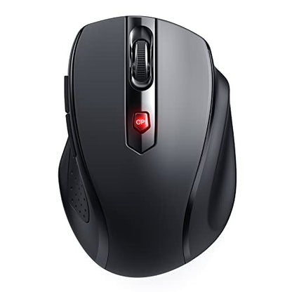 HOTWEEMS Wireless Mouse Bluetooth, Ergonomic Computer Mouse with 2400 DPI 5 Levels, 6 Buttons, 18 Month Battery, Silent Mouse for Laptop Mac PC Chromebook - color: Graphite, size: 1 Pack