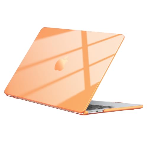 EooCoo Case for MacBook Air 13 inch M5/M4/M3/M2 2026-2022, Crystal Orange | Easy Snap-On Fit for Mac Air 13.6-inch，Scratch & Bump Resistant, Lightweight, For Study & Work, A3449/A3240/A3113/A2681 - color: Crystal Cosmic Orange, size: Air 13.6-inch