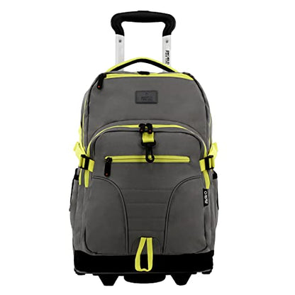 J World Lunar Rolling Backpack. Laptop Bag With Wheels. Wheeled Carry-On Travel Luggage, Grey, 19.5 x 13 x 8 Inches - color: Grey