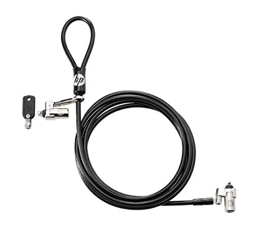 BRETFORD, INC HP T1A64AA Dual Head Keyed Cable Lock - Security Cable Lock - 7 ft