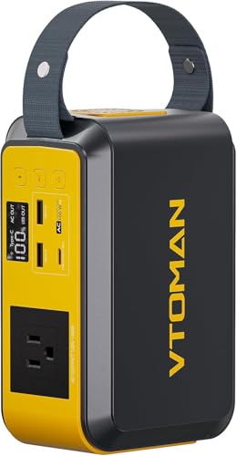 VTOMAN Jump 100 Portable Power Station 88.8Wh LiFePO4 Battery | Power Bank with 120W(200W Peak) AC Outlet, PD 65W USB-C, 1hr Fast Charge Small Solar Generator for Outdoor Camping Fishing - color: Yellow